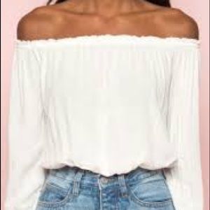 Brandy Melville white off the shoulder top